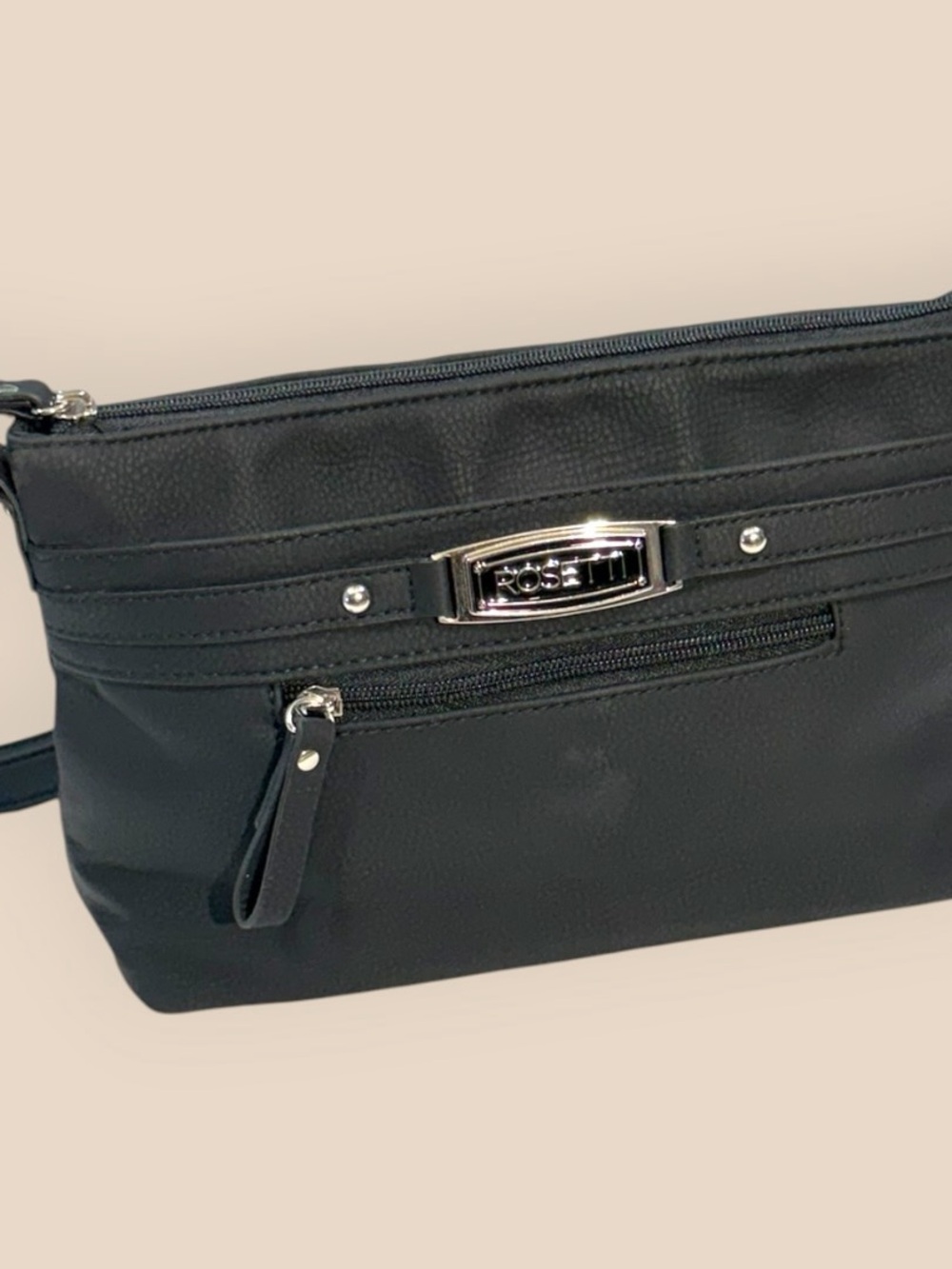 Rosetti Black Purse Pocketbook Zip Snap Pockets